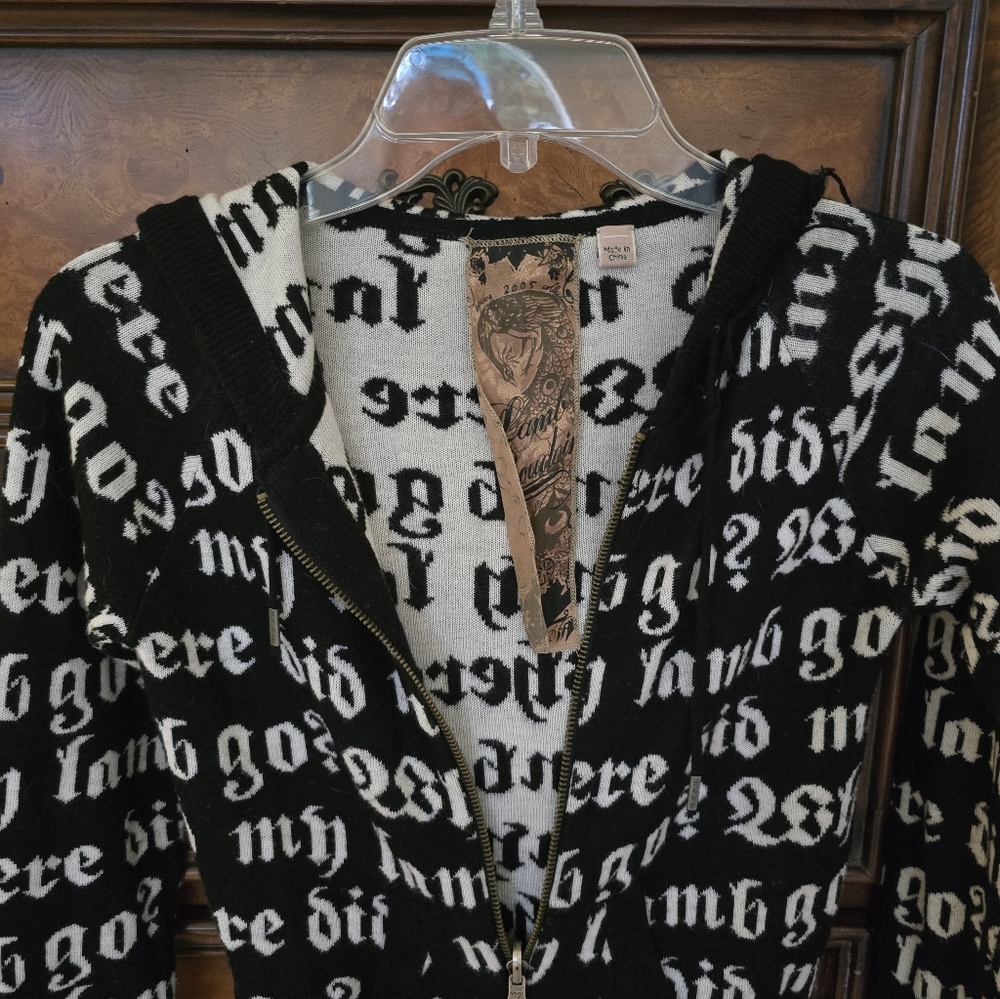 L.A.M.B Gwen Stephani Vintage Cashmere Blend Cardigan Hoody XS - Picture 3 of 6